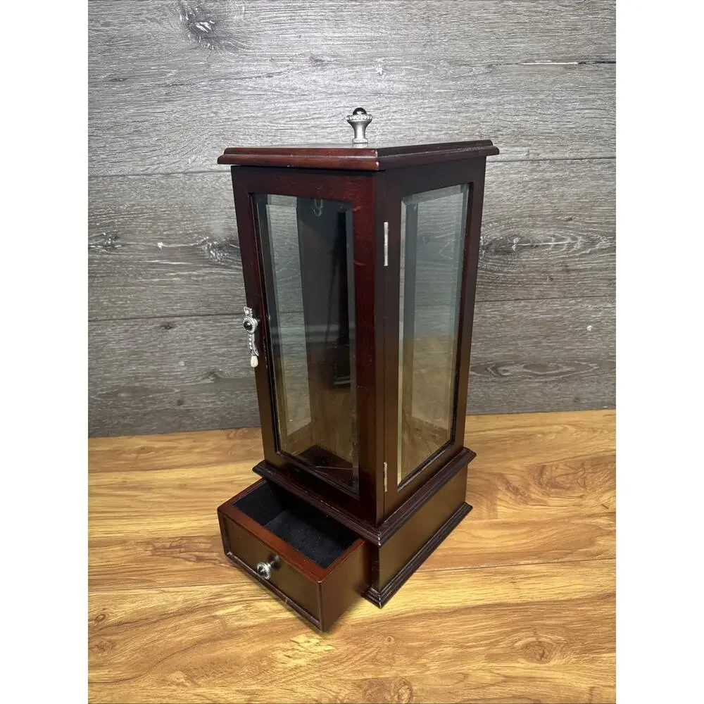 The Bombay Co. Tabletop Rotating Jewelry Box Chest Tall Case Necklace Organizer